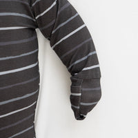 Footed Zipper Sleeper - Charcoal Stripes