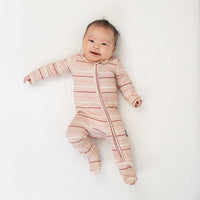 Footed Zipper Sleeper - Pink Stripes