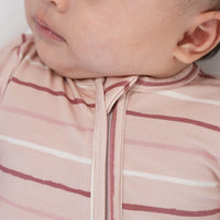 Footed Zipper Sleeper - Pink Stripes