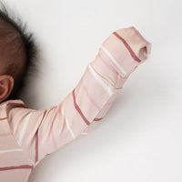 Footed Zipper Sleeper - Pink Stripes