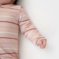 Footed Zipper Sleeper - Pink Stripes