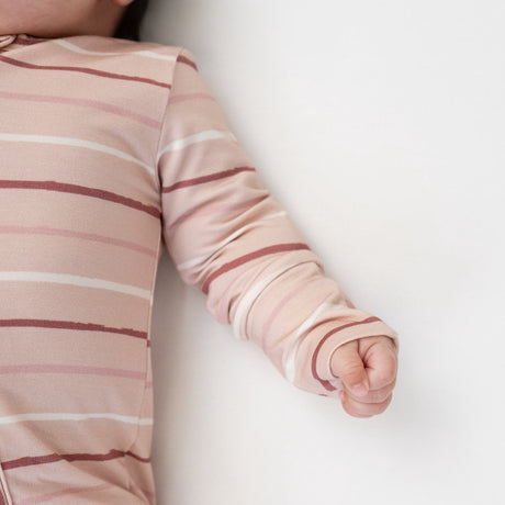 Footed Zipper Sleeper - Pink Stripes