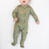 Footed Zipper Sleeper - Forest Friends
