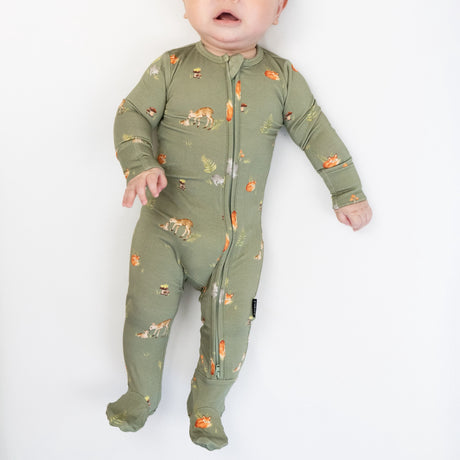 Footed Zipper Sleeper - Forest Friends