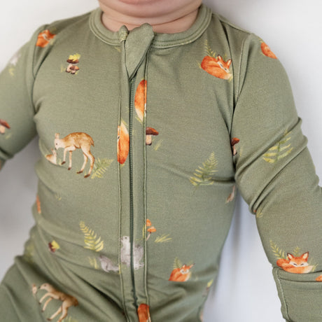 Footed Zipper Sleeper - Forest Friends