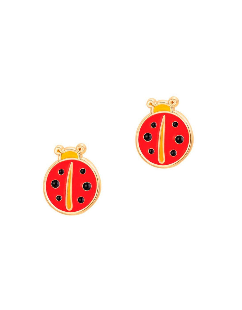 Enamel Earrings - Ladybug