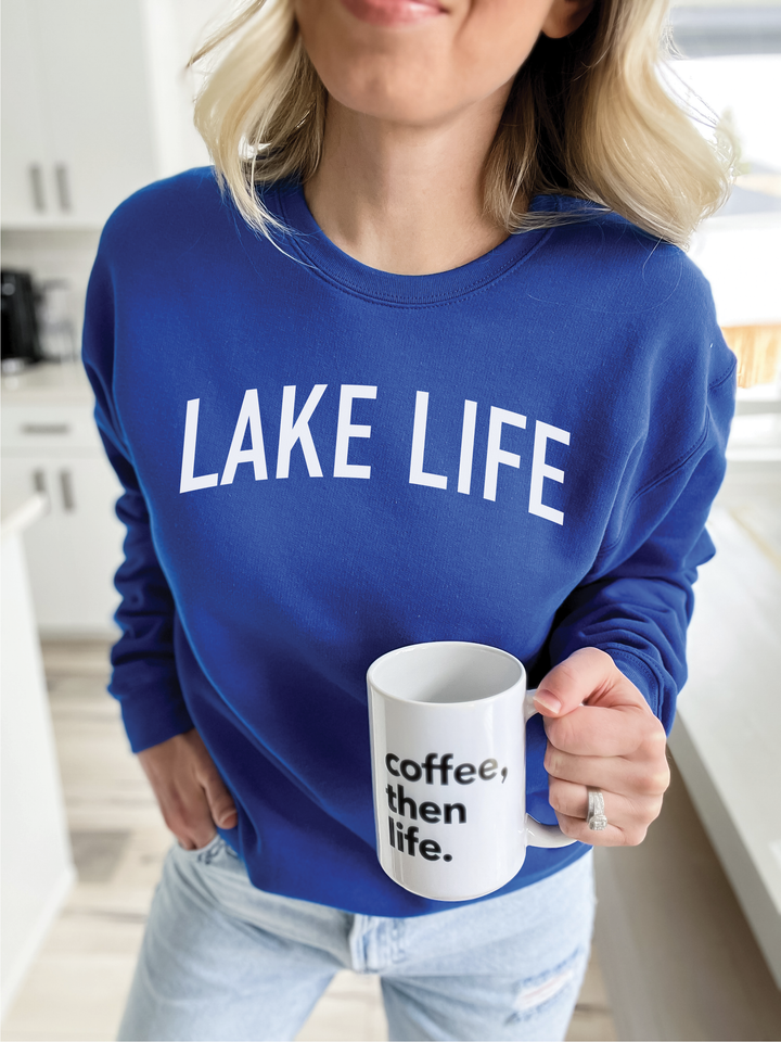 Cozy Crew - Lake Life - Royal Blue & White Font