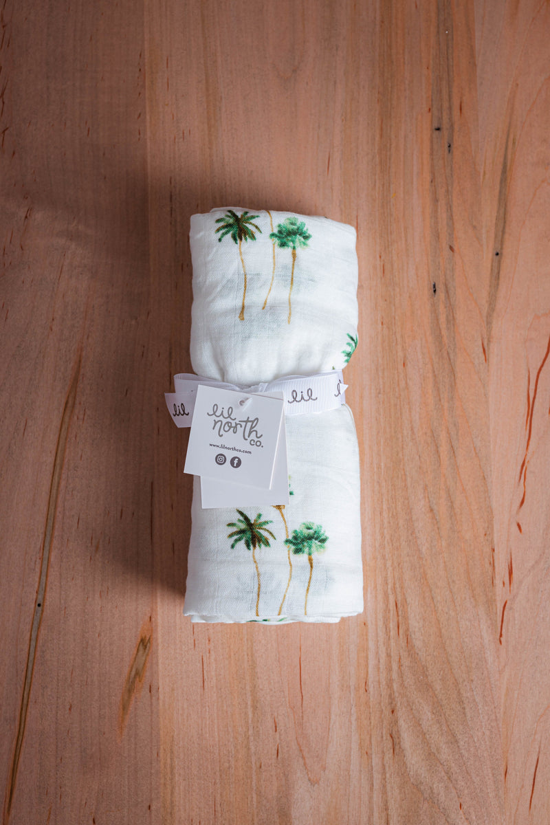 Palm Tree Muslin Single Swaddle