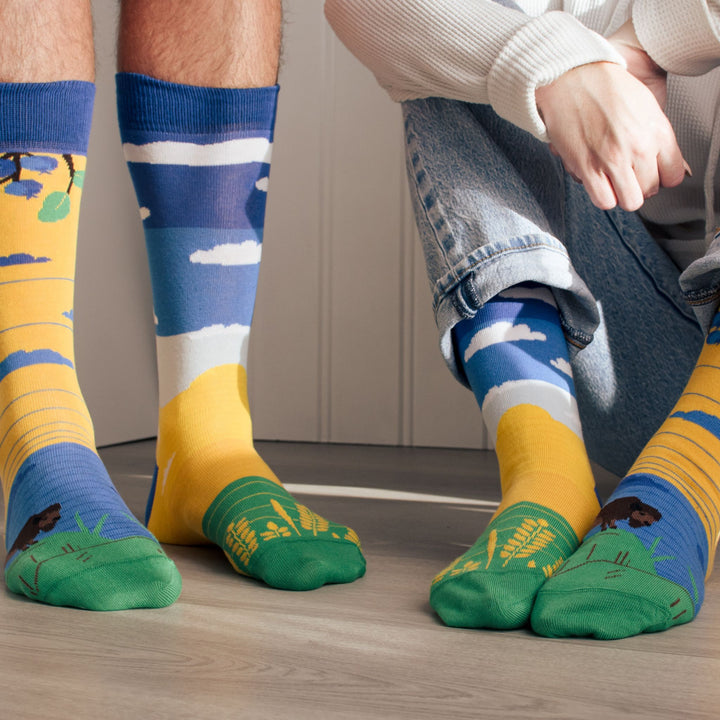 Women's Socks | Prairie Canadian Landscape | Mismatched