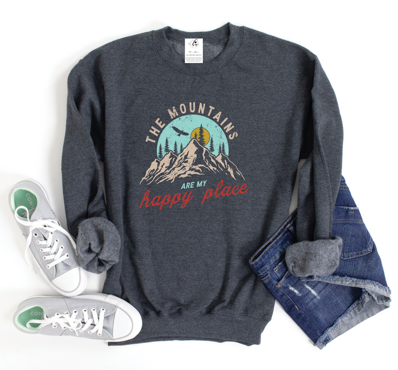 Cozy Crew - The Mountains Are My Happy Place - Charcoal
