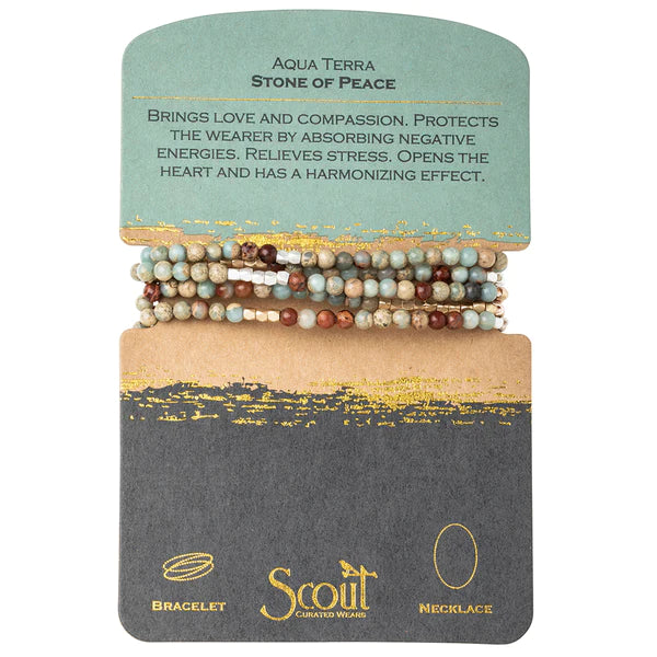 Stone Wrap - Aqua Terra/Gold+Silver - Stone of Peace