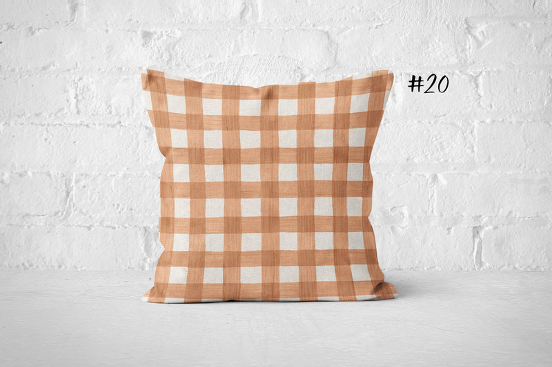 Rustic Autumn Pillow Cover Collection - Orange Plaid