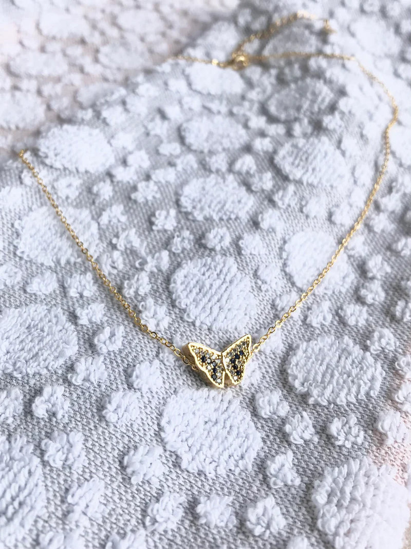 24K Gold Plated Butterfly Charm Necklace