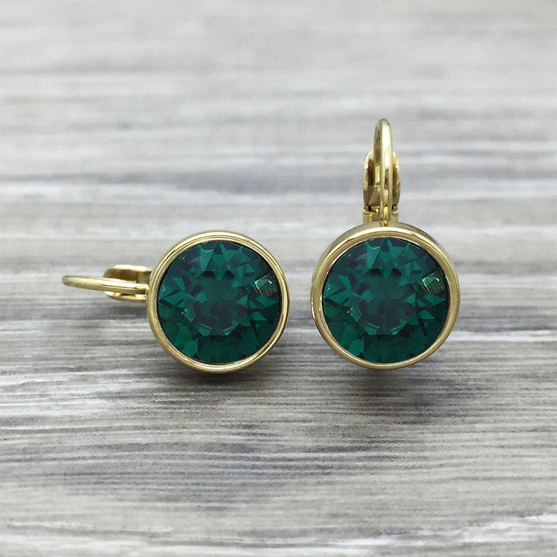 Luxe Swarovski Crystal Frenchback Earring - Gold