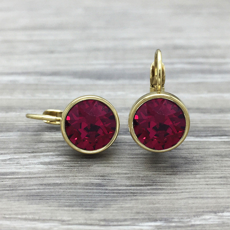 Luxe Swarovski Crystal Frenchback Earring - Gold