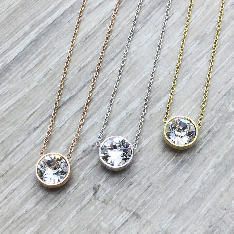 Luxe Swarovski Crystal Necklace - Silver
