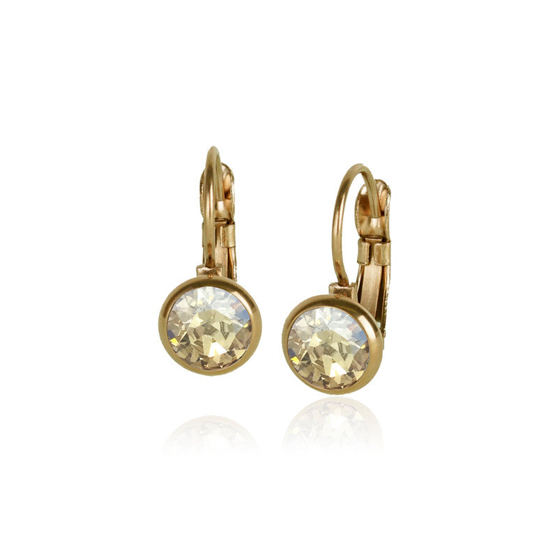 Luxe Swarovski Crystal Frenchback Earring - Gold