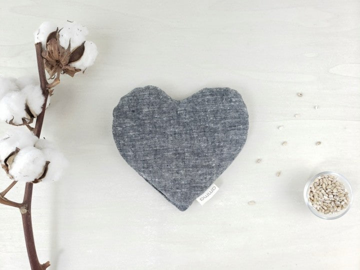 Heart Comfort Cushion for Babies - Hemp & Organic Cotton - Grey