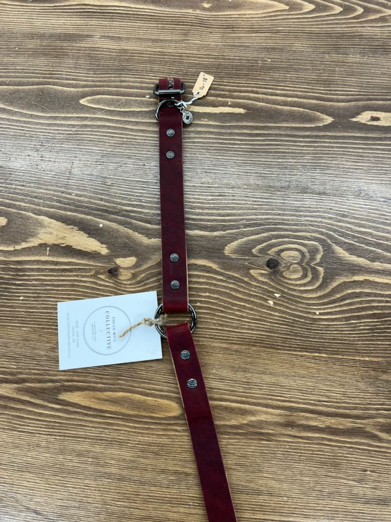 Red Leather Dog Collar - 16-18" - 3/4"