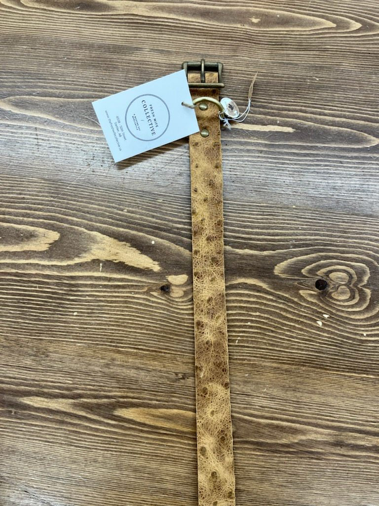 Light Brown Worn Leather Dog Collar - 14-16" - 1"
