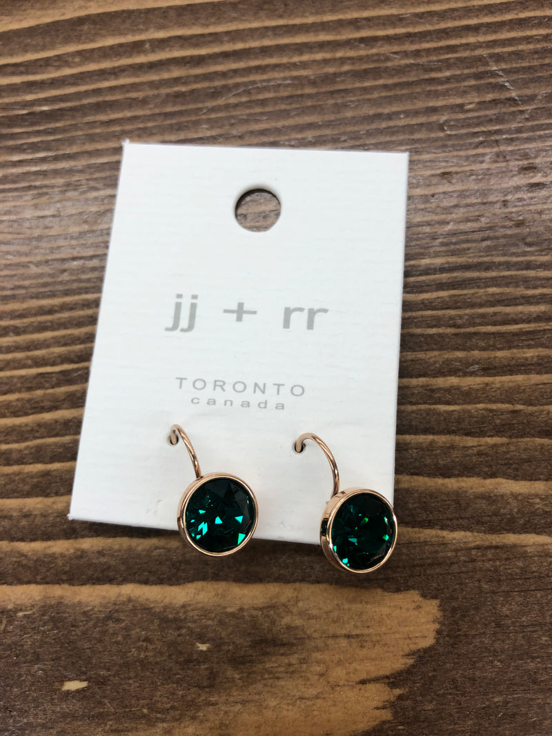 Luxe Swarovski Crystal Frenchback Earring - Rose Gold