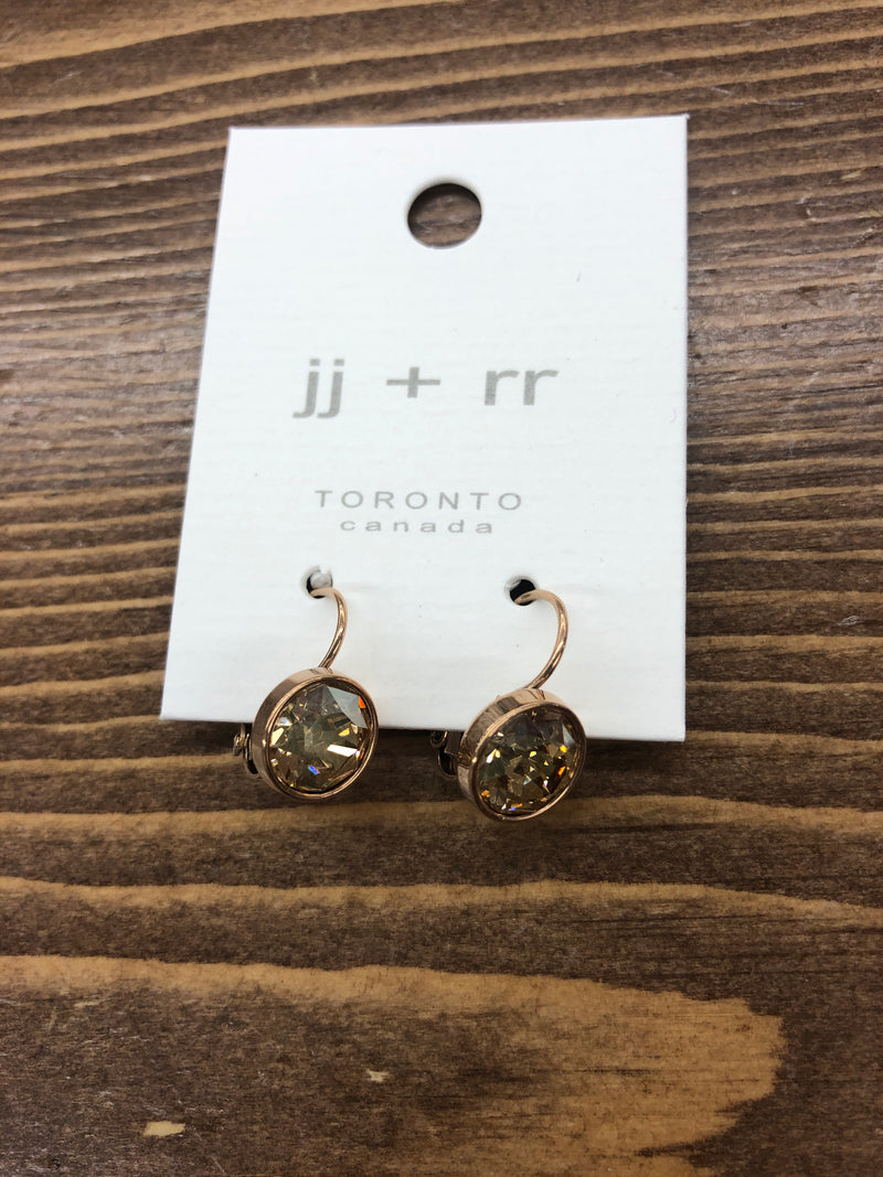 Luxe Swarovski Crystal Frenchback Earring - Rose Gold