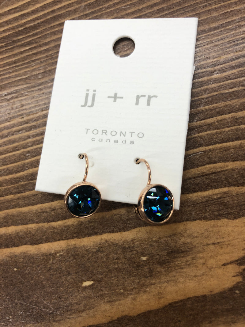 Luxe Swarovski Crystal Frenchback Earring - Rose Gold