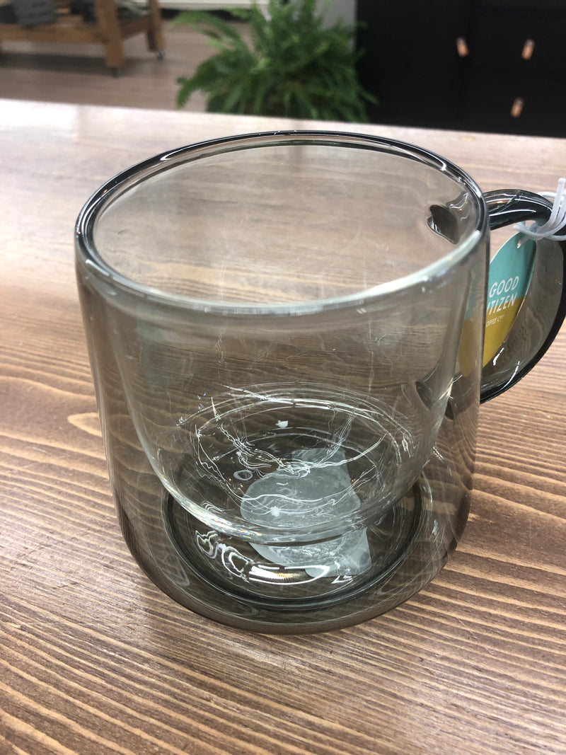 Double Walled Glass Mug - Smoke