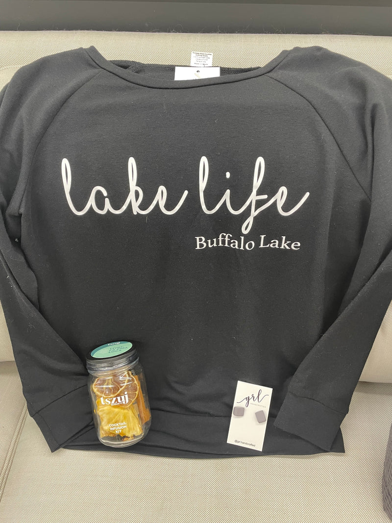 Crewneck - Lake Life - Buffalo Lake - Black