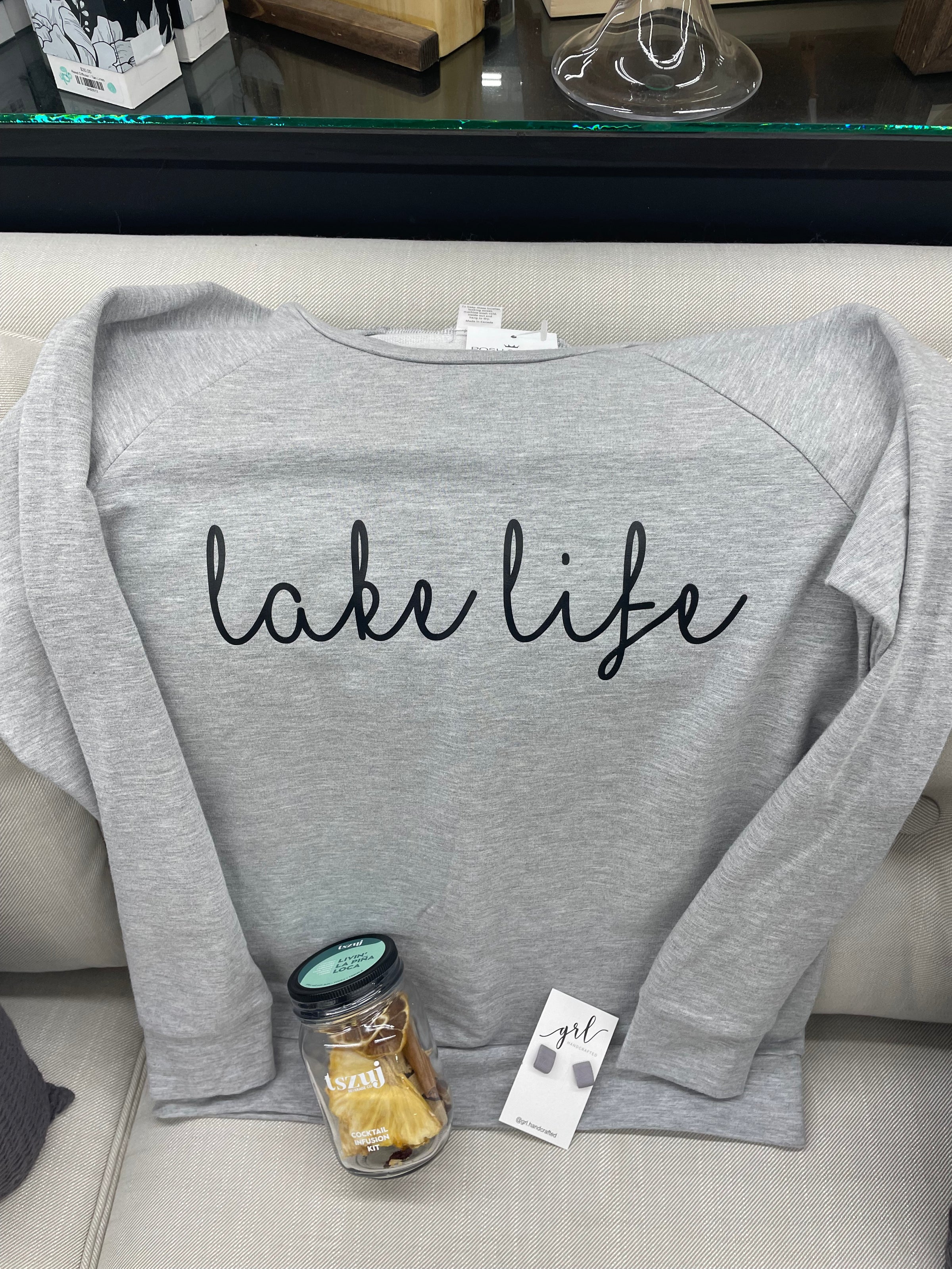 Crewneck - Lake Life - Buffalo Lake - Heather Grey