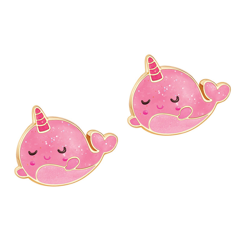 Cutie Studs - Glitter Pink Narwhal