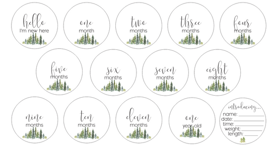 Newborn Milestone Set - Forest
