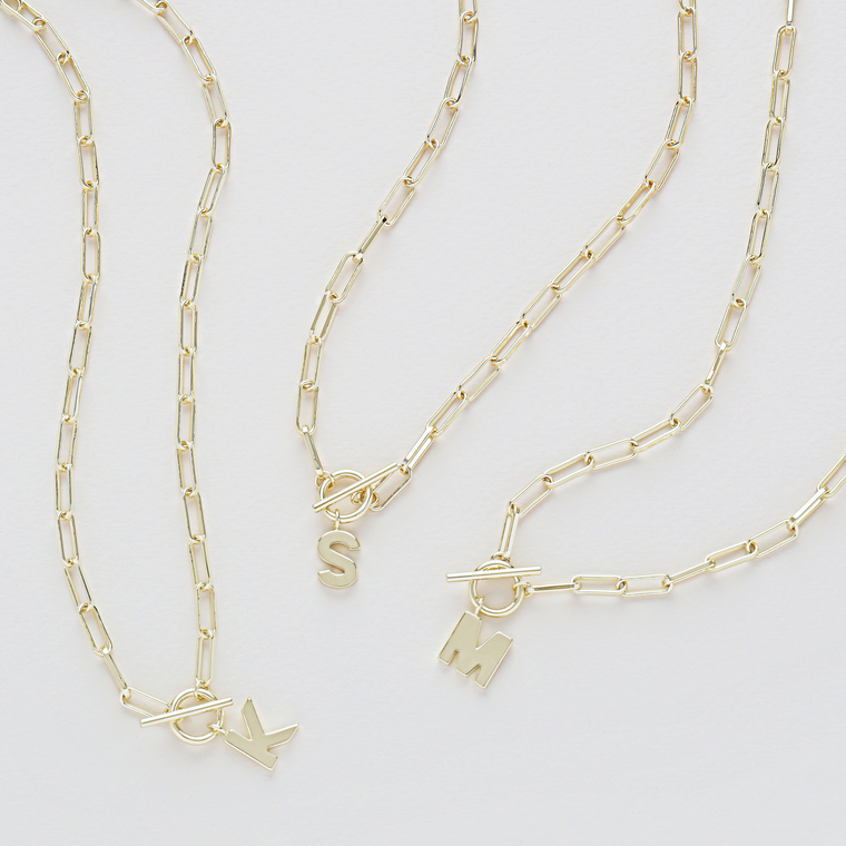 Toggle Initial Necklace - Gold