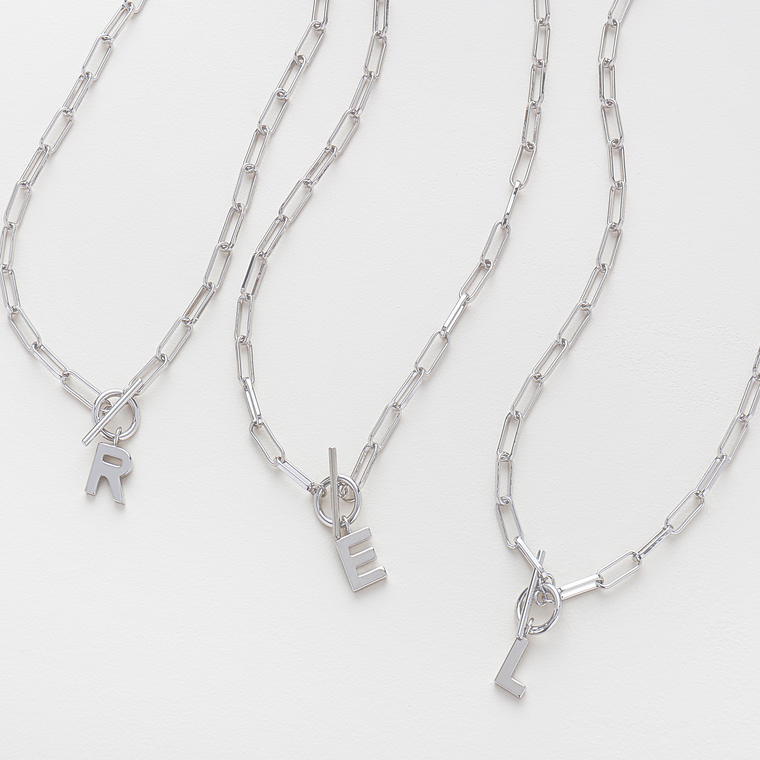 Toggle Initial Necklace - Silver – The Fresh Wife Collective