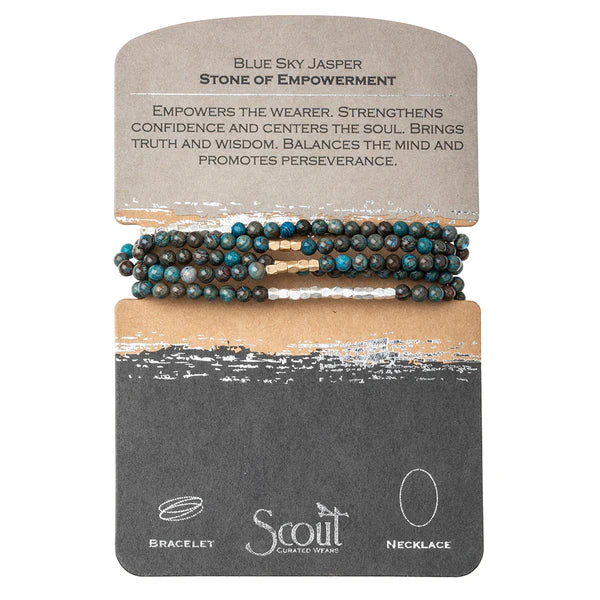Stone Wrap - Blue Sky Jasper/Gold+Silver - Stone of Empowerment