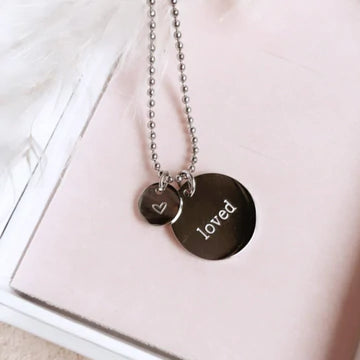 Coin Charm Necklace - Silver