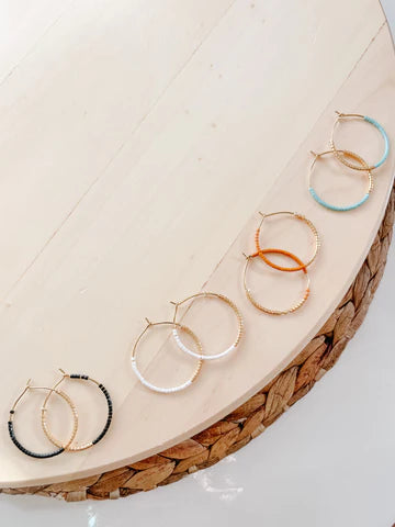 Tatum Beaded Hoops