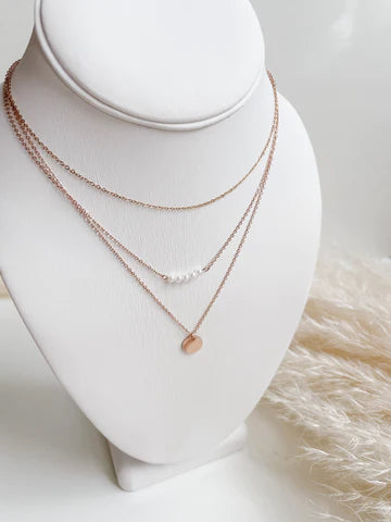 3 Piece Layering Coin/Pearl Necklace