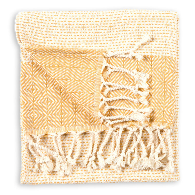 Hand Towel - Lined Diamond - Gold